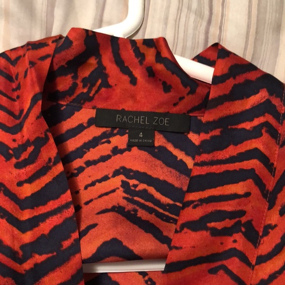 Rachel Zoe Animal Print Abstract Silk Blouse - Picture 5 of 7